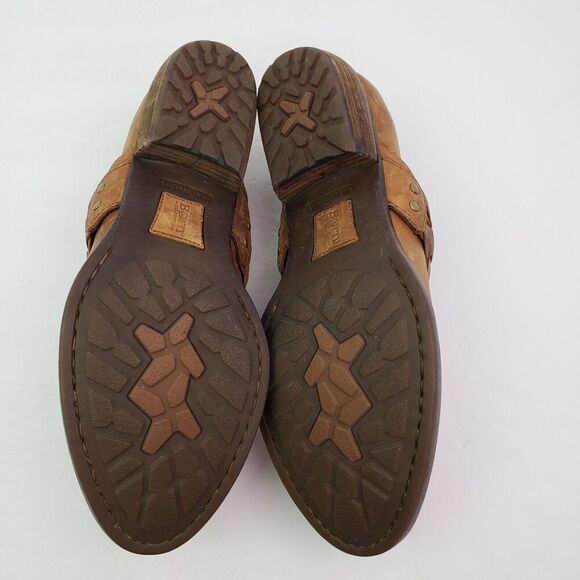 Born Hensley Womens Size 8 Brown Leather Slip On Western Clog Bootie Shoes - Picture 7 of 11
